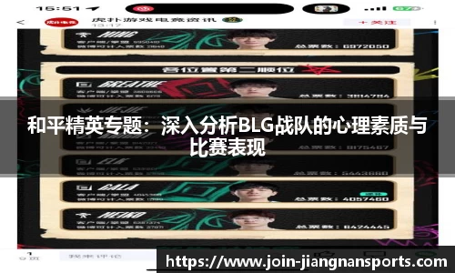 和平精英专题：深入分析BLG战队的心理素质与比赛表现